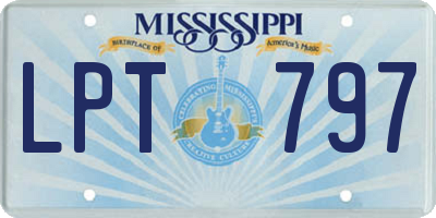 MS license plate LPT797