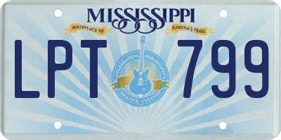 MS license plate LPT799