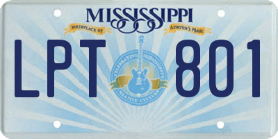 MS license plate LPT801