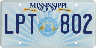 MS license plate LPT802