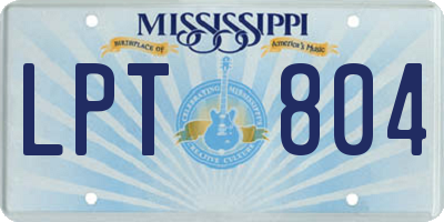 MS license plate LPT804