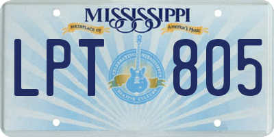 MS license plate LPT805
