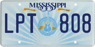 MS license plate LPT808