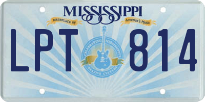 MS license plate LPT814