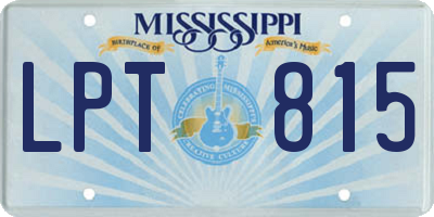 MS license plate LPT815