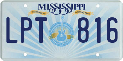 MS license plate LPT816