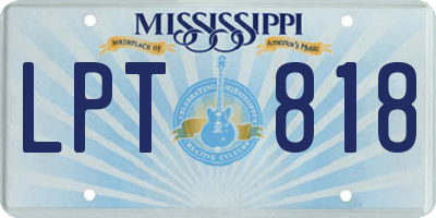 MS license plate LPT818