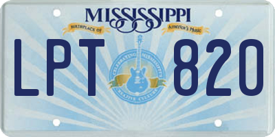 MS license plate LPT820