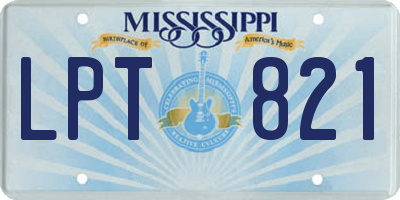 MS license plate LPT821