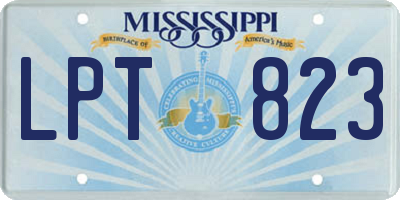 MS license plate LPT823