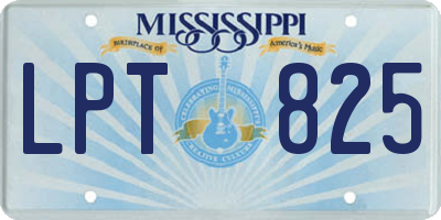 MS license plate LPT825
