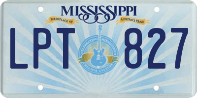 MS license plate LPT827