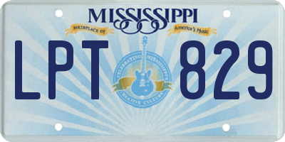 MS license plate LPT829