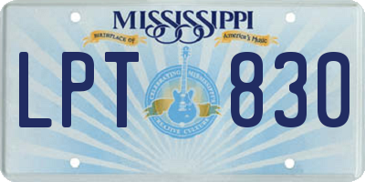 MS license plate LPT830