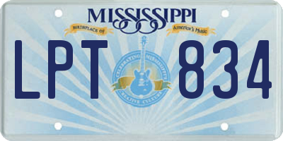 MS license plate LPT834