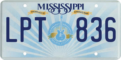 MS license plate LPT836