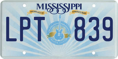 MS license plate LPT839