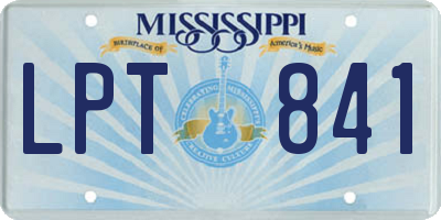 MS license plate LPT841
