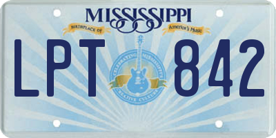 MS license plate LPT842