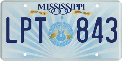 MS license plate LPT843