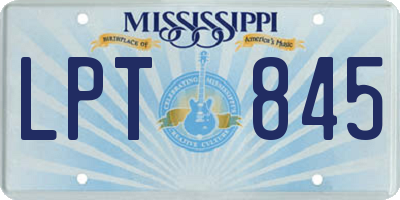 MS license plate LPT845