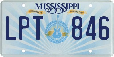 MS license plate LPT846