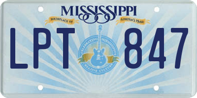 MS license plate LPT847