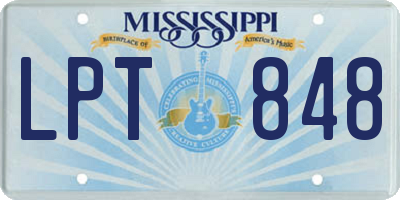 MS license plate LPT848