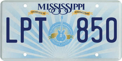 MS license plate LPT850