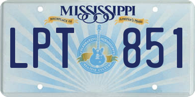 MS license plate LPT851