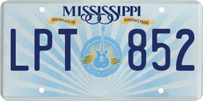 MS license plate LPT852