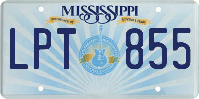 MS license plate LPT855