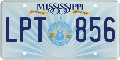 MS license plate LPT856
