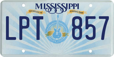 MS license plate LPT857