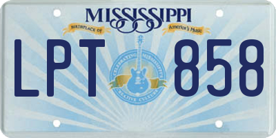 MS license plate LPT858