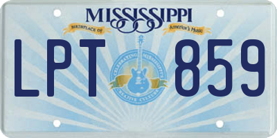 MS license plate LPT859