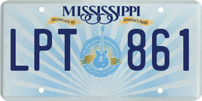 MS license plate LPT861