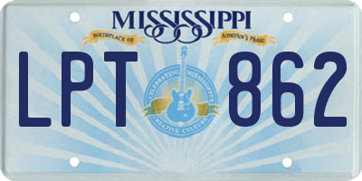 MS license plate LPT862
