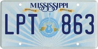 MS license plate LPT863