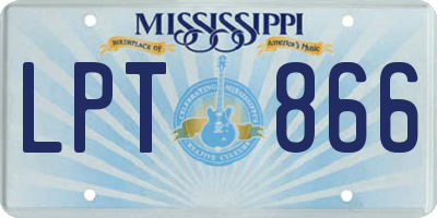 MS license plate LPT866