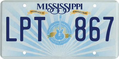 MS license plate LPT867