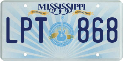 MS license plate LPT868