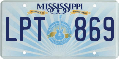 MS license plate LPT869