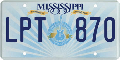 MS license plate LPT870