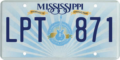 MS license plate LPT871