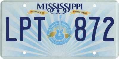 MS license plate LPT872