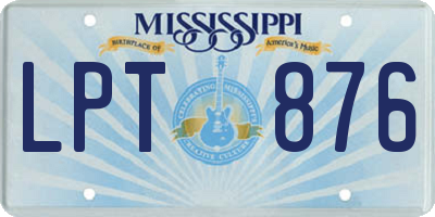 MS license plate LPT876