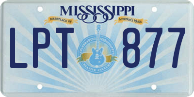 MS license plate LPT877