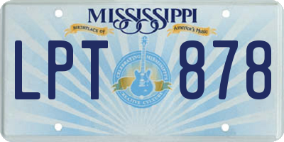 MS license plate LPT878
