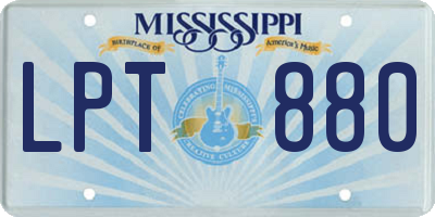 MS license plate LPT880